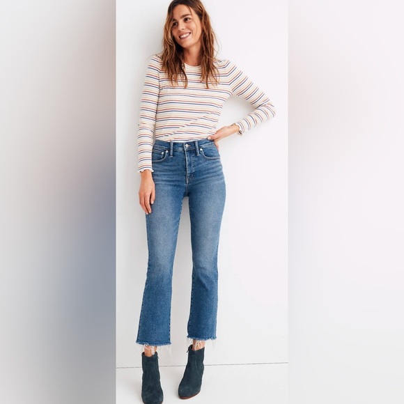 MADEWELL Sz 30 Cali Demi Boot Mid-Wash Jeans High Rise Slim Boot Above Ankle - Picture 1 of 11